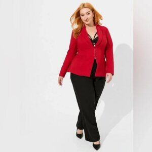 Torrid Studio Plus Size Red Refined Crepe Corset Career Blazer
